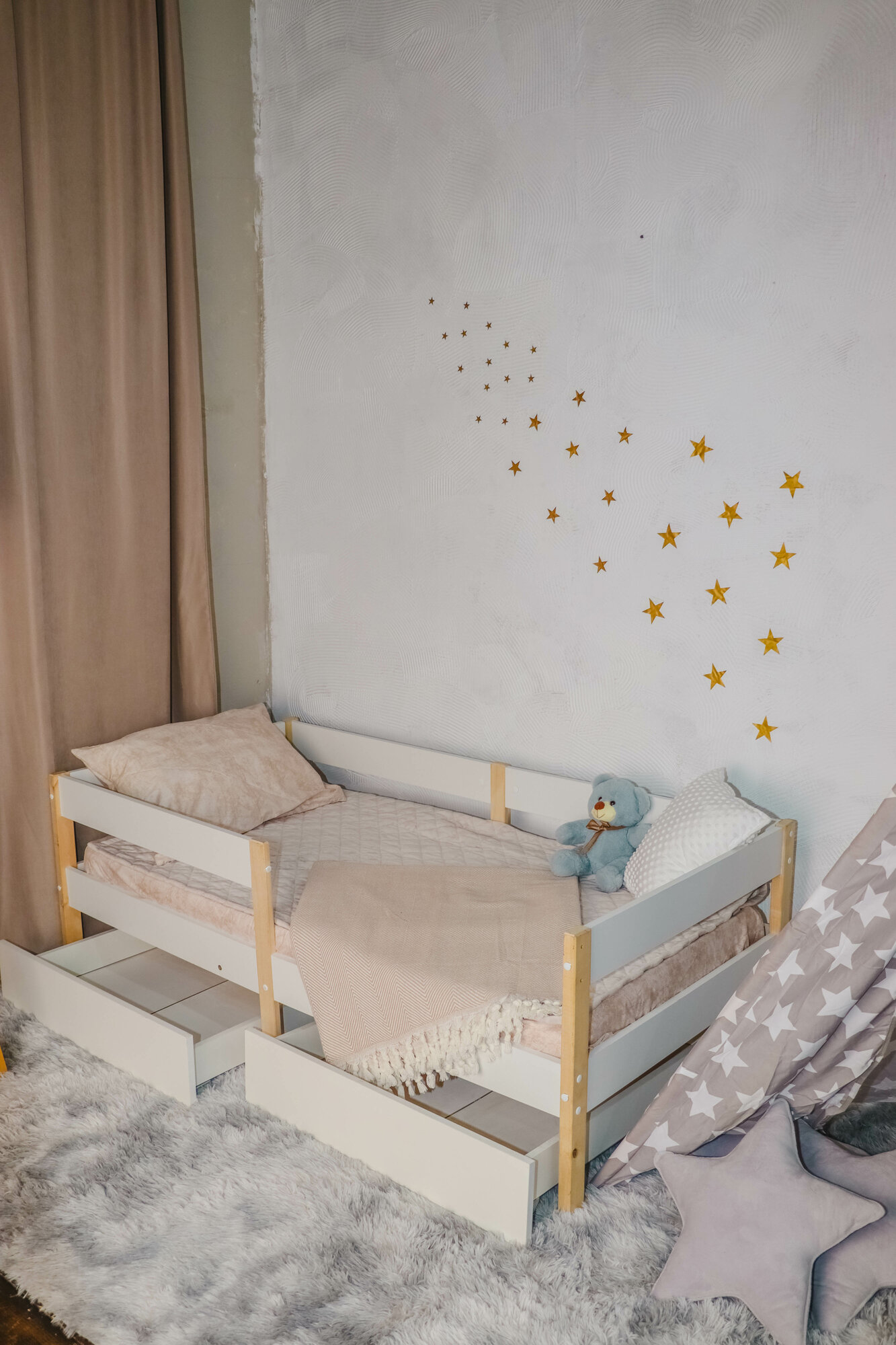 Детская деревянная кровать 80 x 160, односпальная