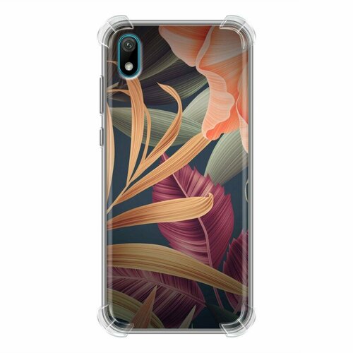 Дизайнерский силиконовый чехол для Huawei Y5 2019 Тропические листья дизайнерский силиконовый чехол для iphone 7 plus 8 plus тропические листья