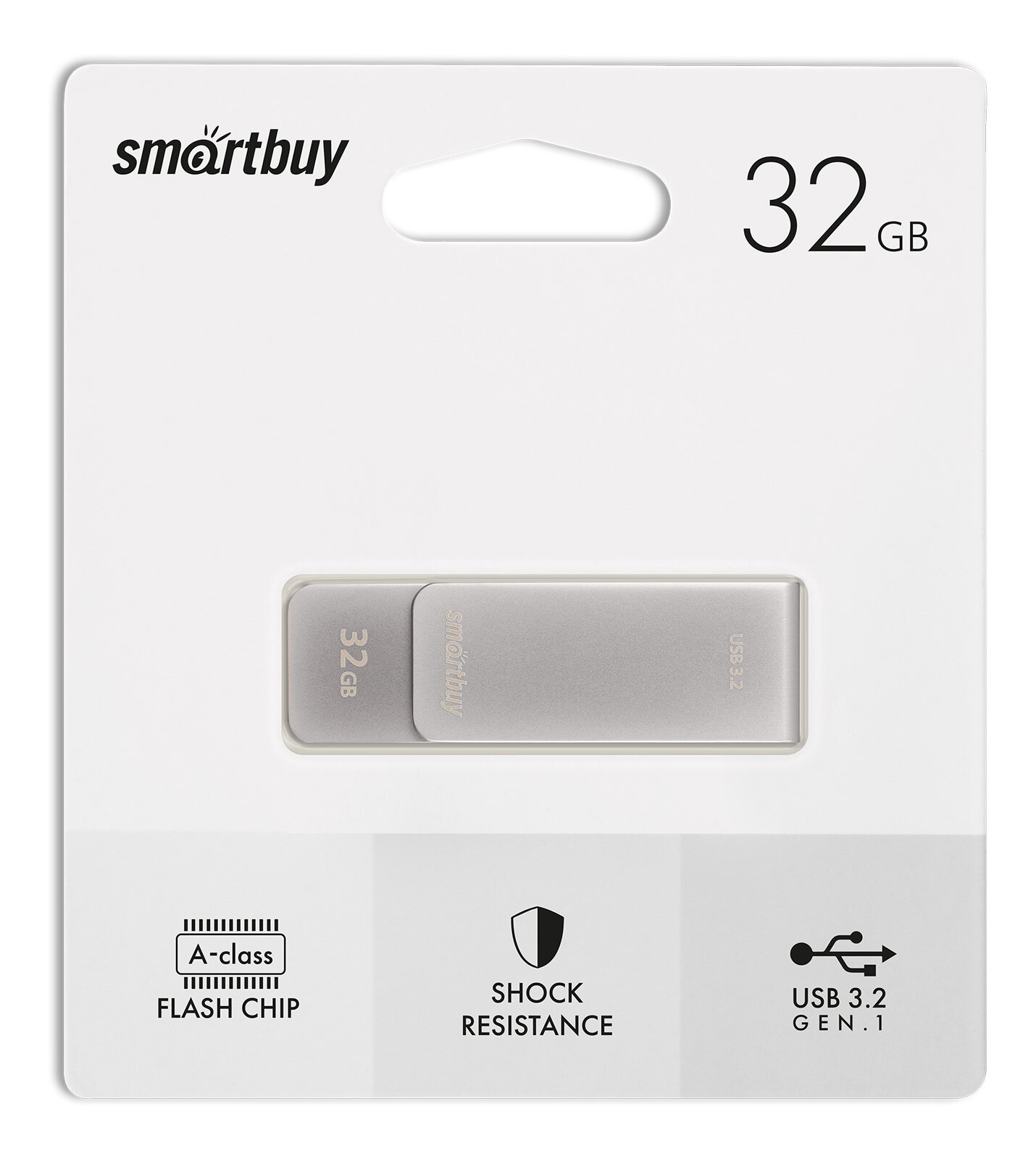 Накопитель USB 3.0 32GB SmartBuy M1 серый металлик - фото №5