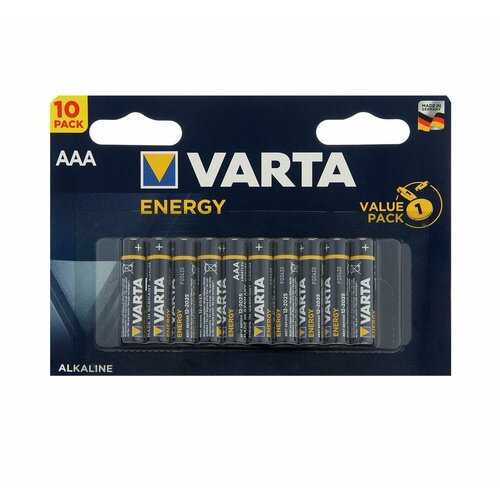 Батарейка алкалиновая Varta Energy, AAA, LR03-10BL, 1.5В, блистер, 10 шт. батарейка алкалиновая varta energy aaa lr03 10bl 1 5в блистер 10 шт