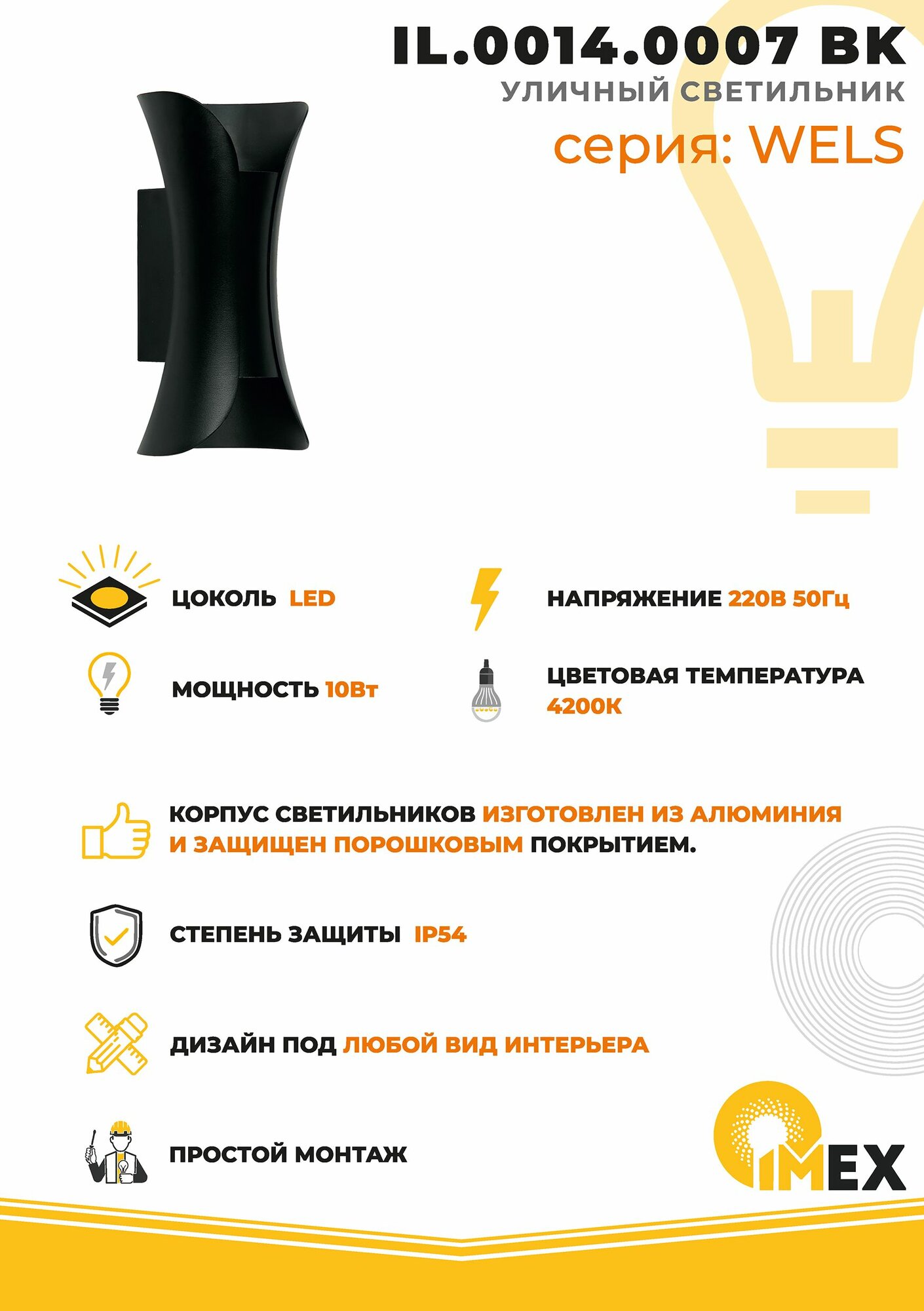 Настенный светильник IMEX - фото №3