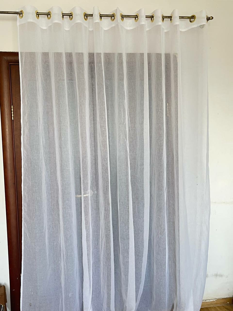 Тюль "Под Лен" на Золотых Люверсах высота 250 — фото 1