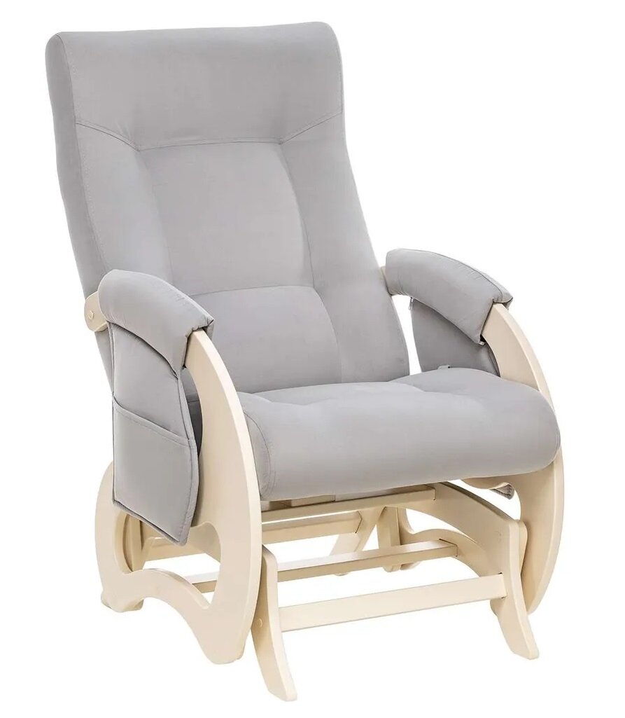 Кресло для кормления Milli Ария с карманами - дуб шампань (ткань V51 серый)