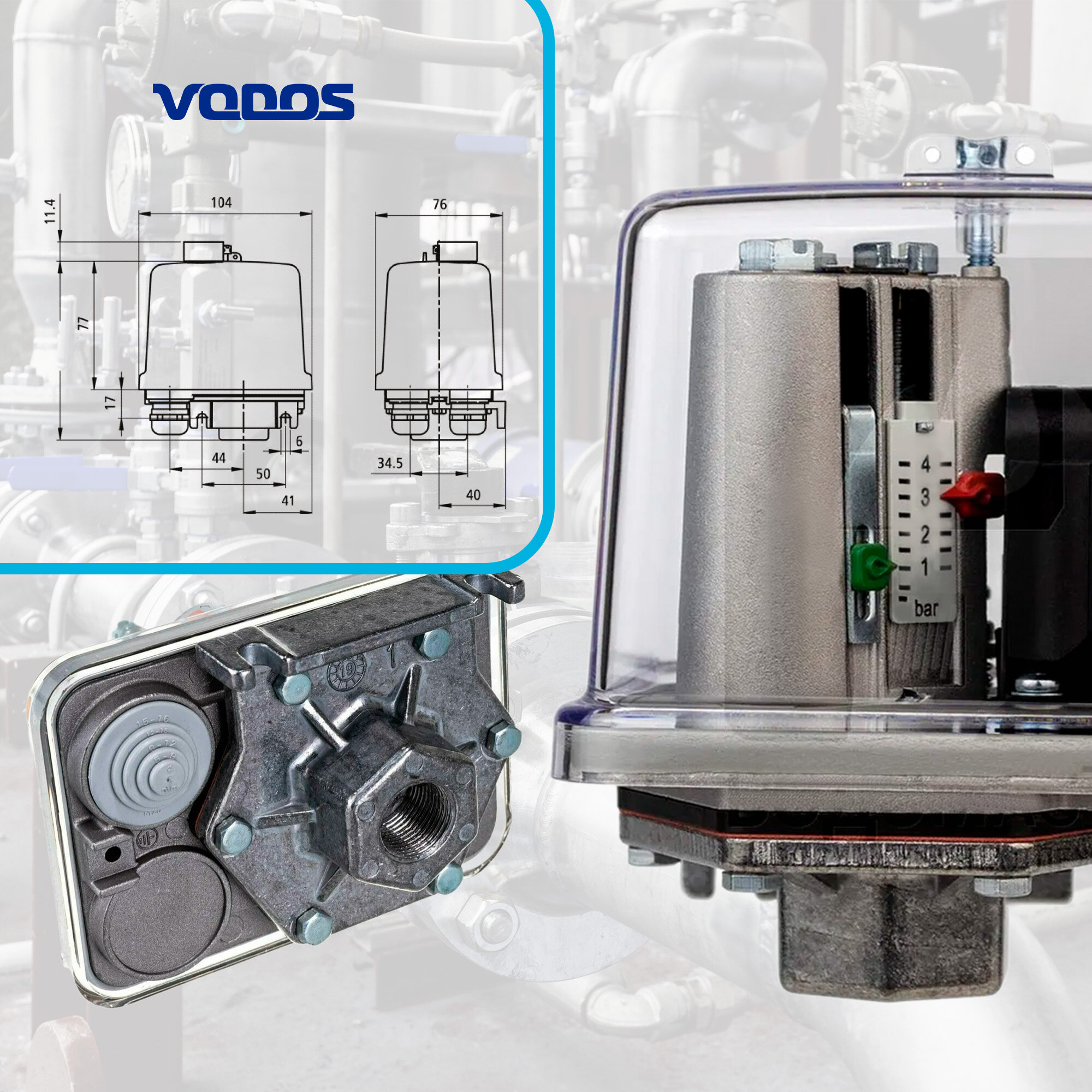 Реле давления CONDOR FF4- 4 для насоса, насосной станции, систем водоснабжения — фото 1