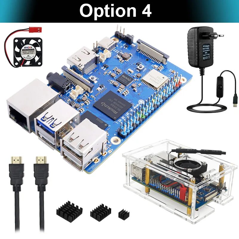 TROYPROLY Orange Pi 3B Одноплатный компьютер с памятью 2/4/8 ГБ, 4GB, Option 4