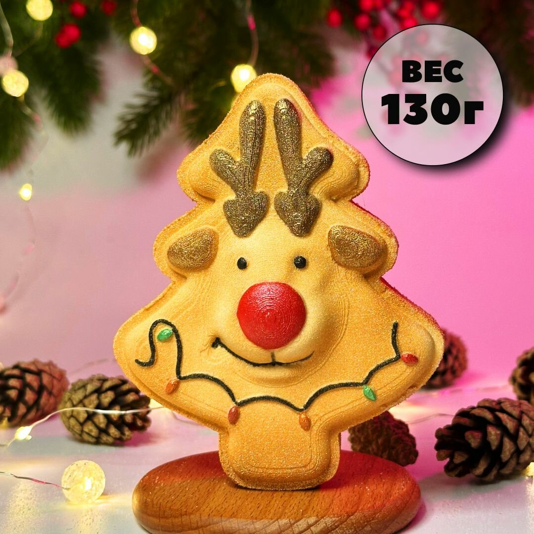 Набор 3D форм для бомбочек Оленёнок, Дед Мороз, Снеговик — фото 1