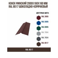 Конек финский 2000х160мм RAL 8017 Шоколадно-коричневый