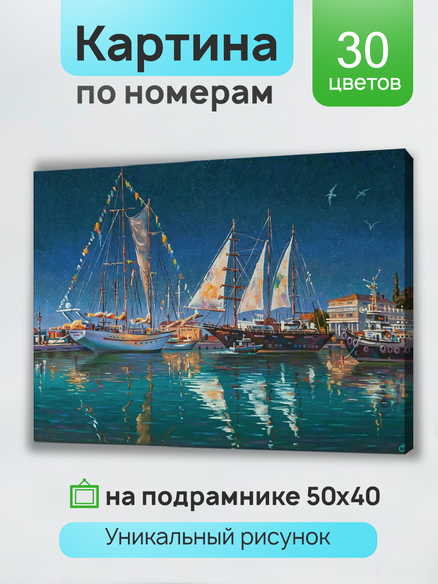 Холст с красками по номерам 