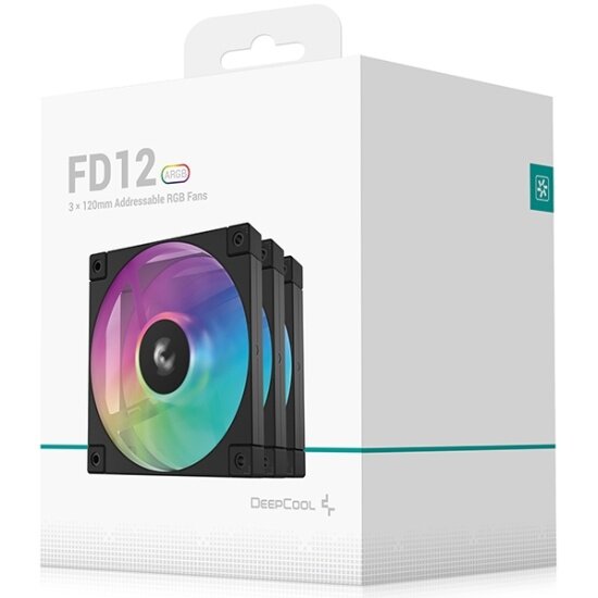 Вентиляторы для корпуса Deepcool FD12 ARGB-3 IN 1 3шт (R-FD12-BKAPN3-G) — фото 1