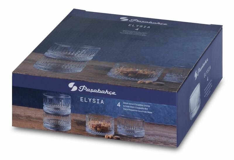 Салатники Pasabahce Elysia, стекло, прозрачные, для СВЧ и посудомойки, 4 шт, 235 мл. — фото 1