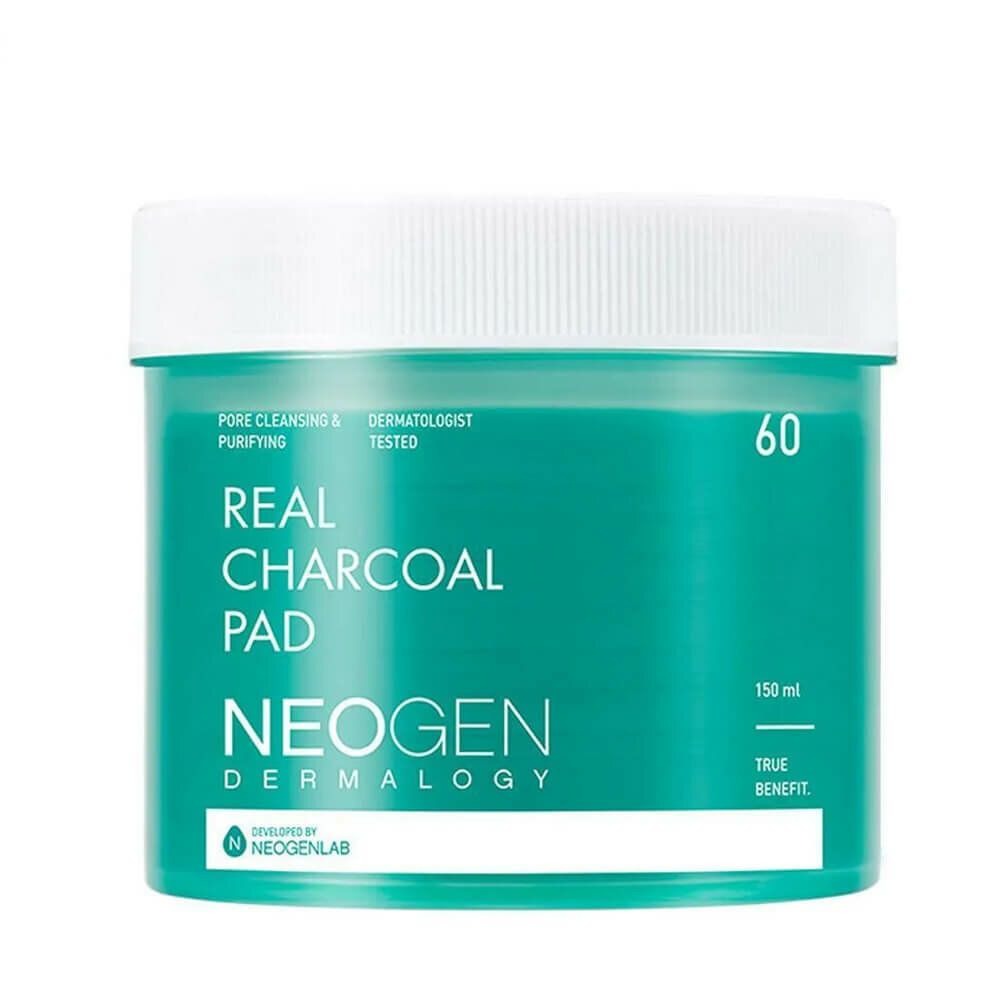 Тонер-пэды с чёрным углём Neogen DERMALOGY REAL CHARCOAL PAD 60 ШТ