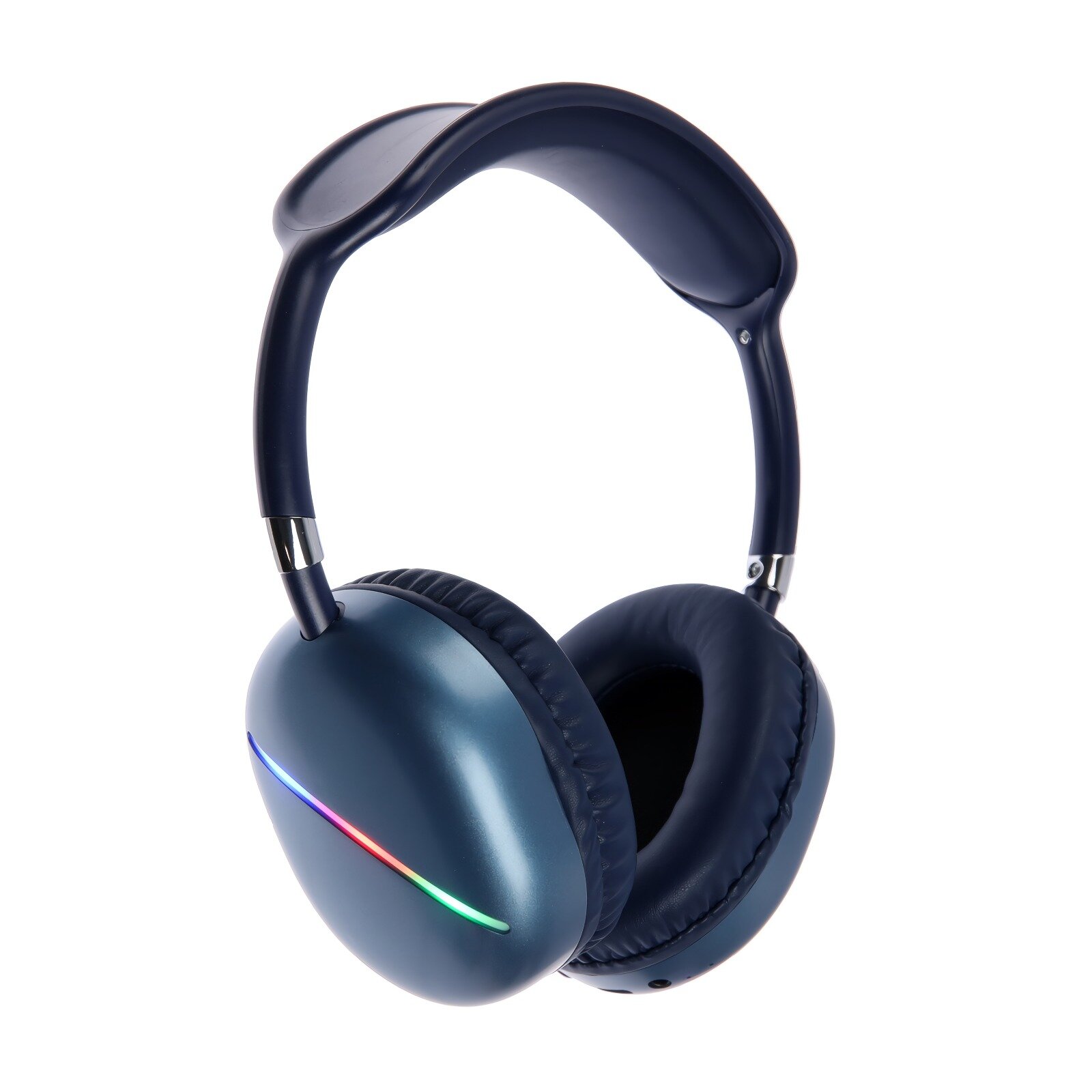 Беспроводные Bluetooth-наушники / светодиодная подсветка / MP3 плеер / FM-радио / регулировка громкости /blue