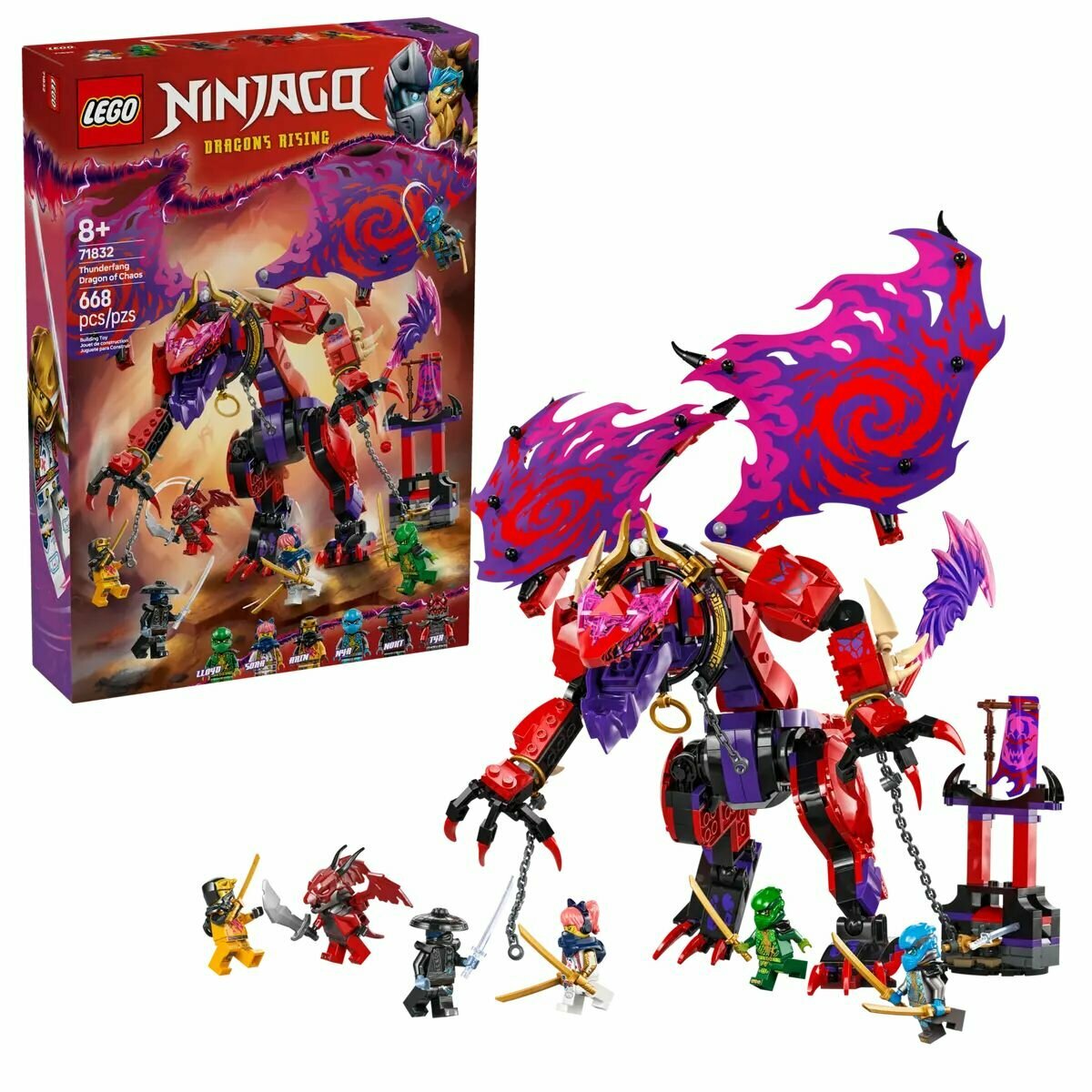 Конструктор LEGO Ninjago Громоклык Дракона Хаоса 71832, 668 деталей, от 8 лет