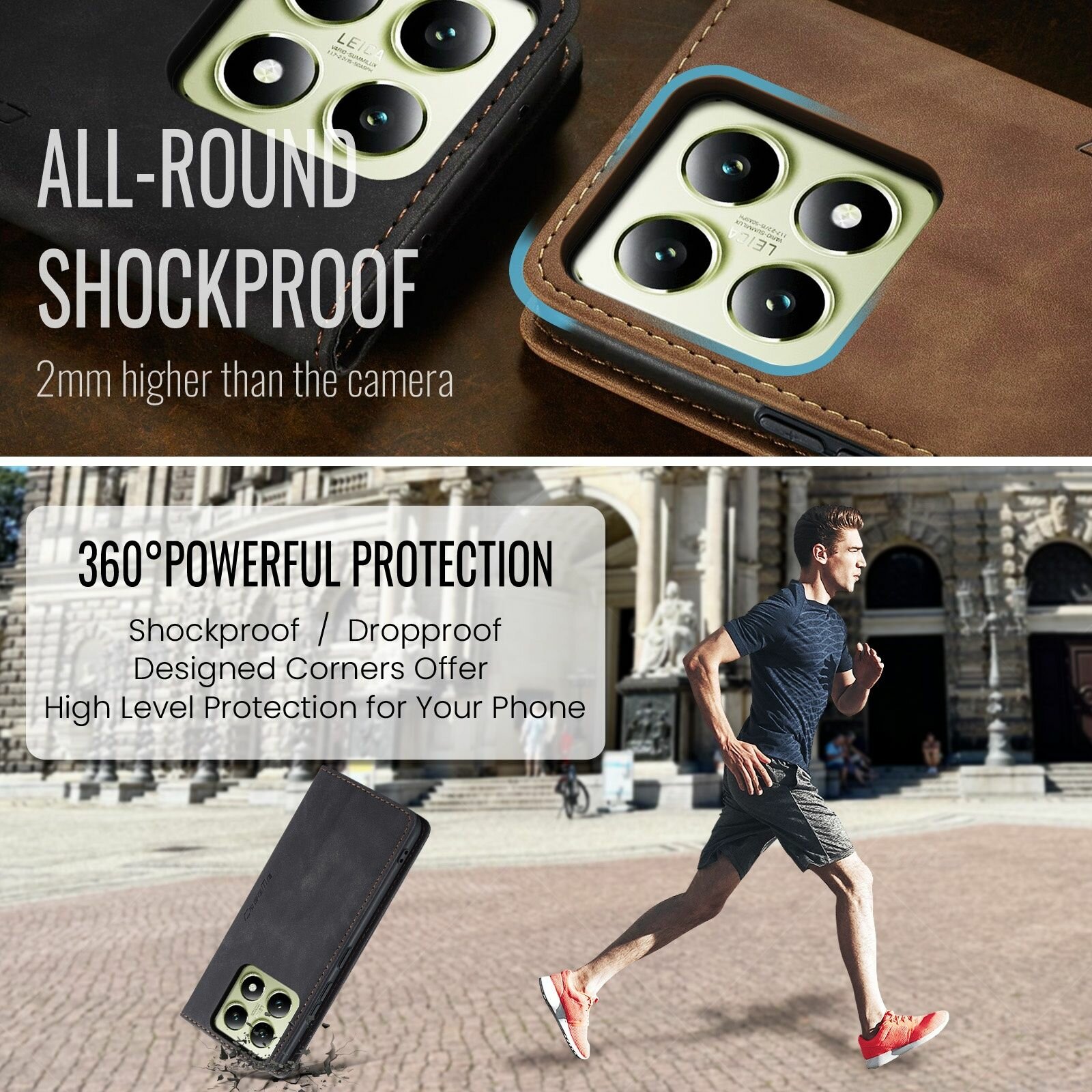 Сравнение толщины чехла-книжки и стандартных моделей для Xiaomi 14T Pro