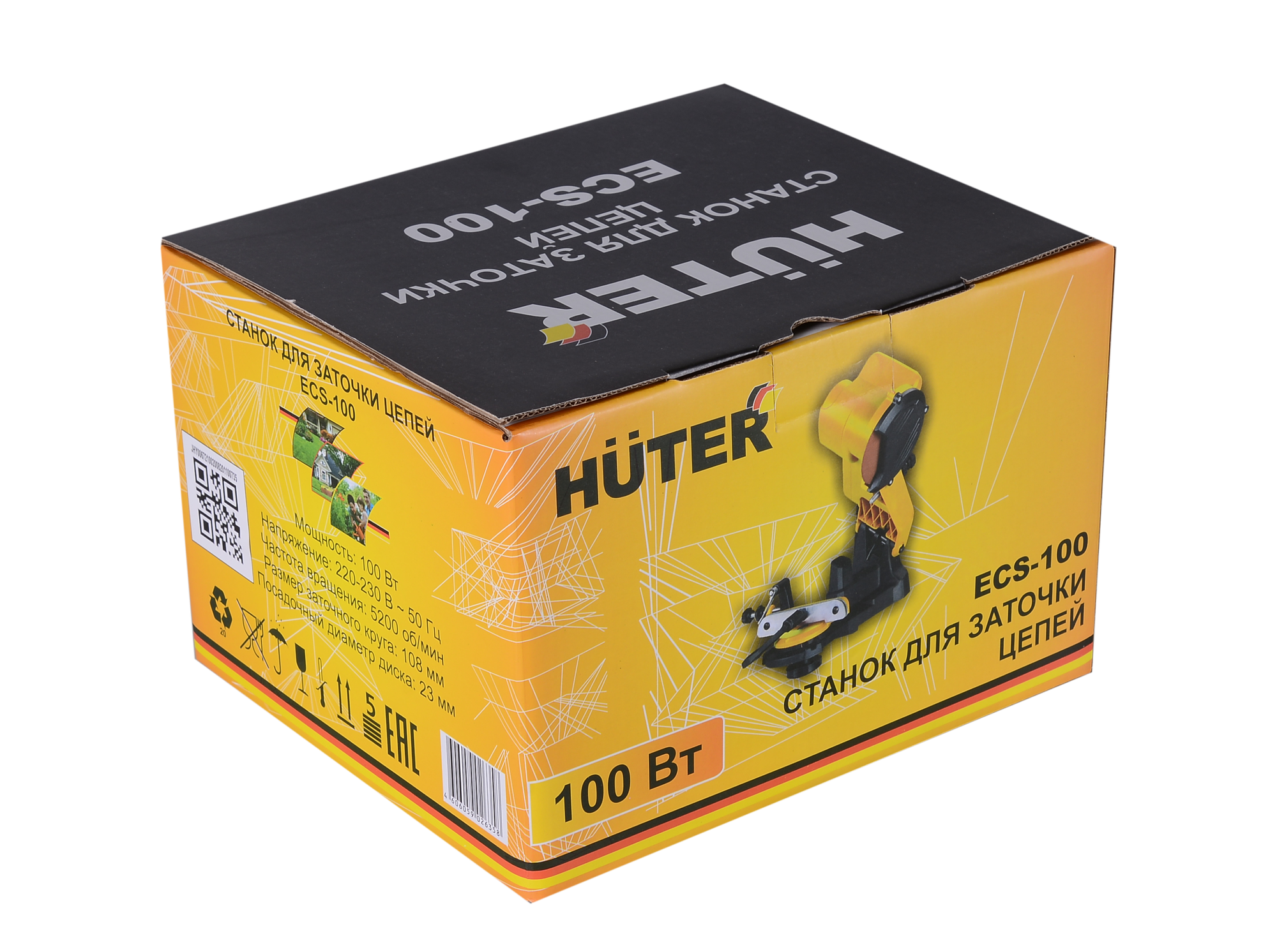 Станок для заточки цепей Huter ECS-100, электрический, мощность 100Вт, частота вращения 5200об/мин — фото 1