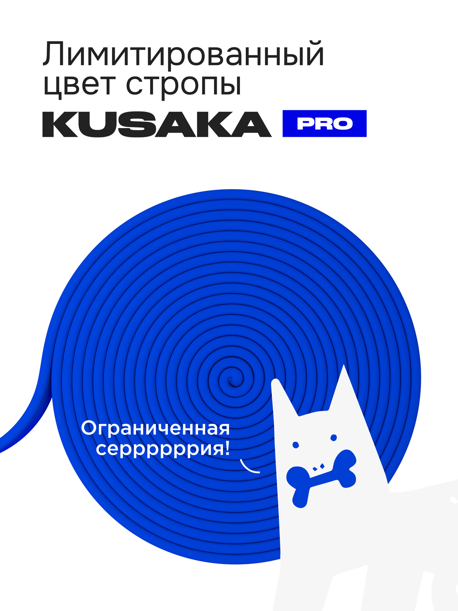 Поводок для собак биотановый KUSAKA PRO 5м синий для мелких и средних пород — фото 1