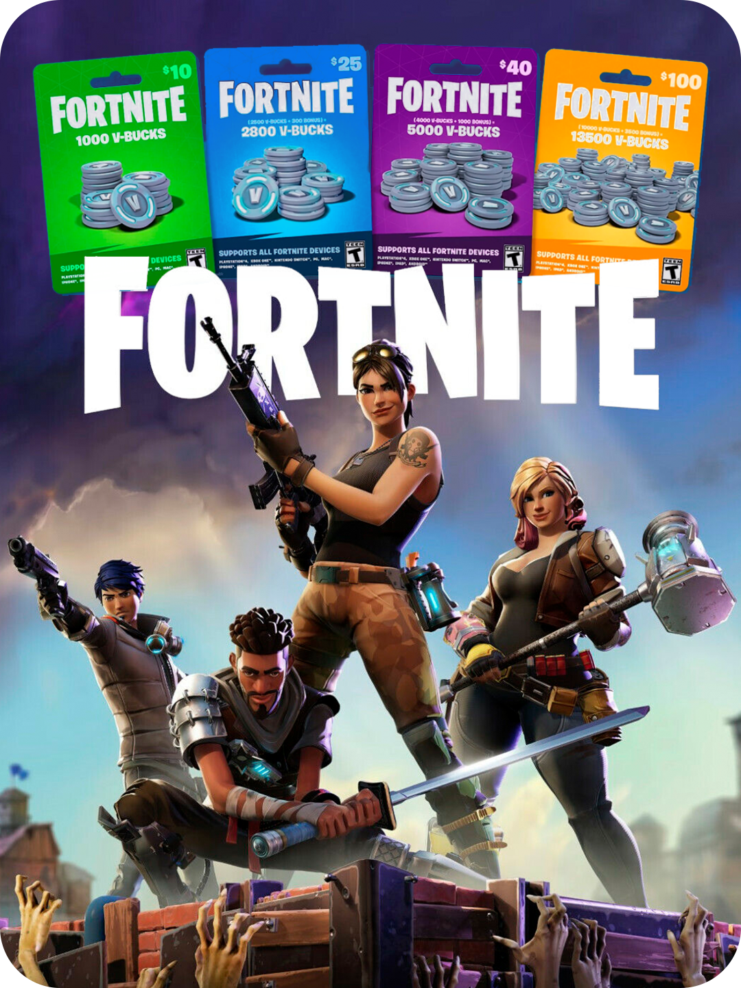 FORTNITE 1000 V-BUCKS / Фортайн карта активации 1000 В-БАКСОВ / Россия / GLOBAL