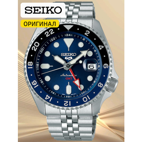 фото Наручные часы seiko, серебряный, синий