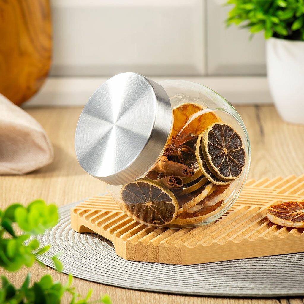 Банка для сыпучих продуктов стекло 0.6 л с крышкой Манхеттен Y6-6494