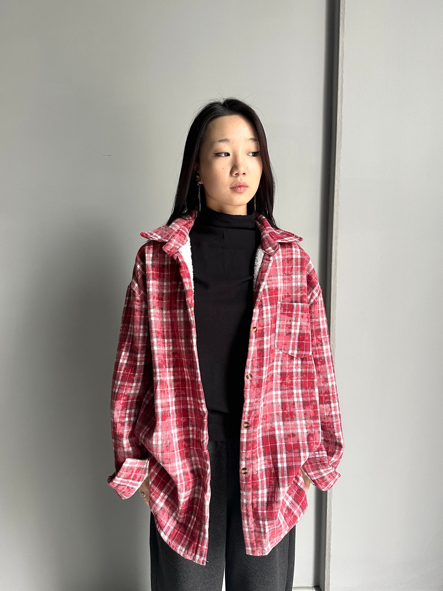 Рубашка Черный, синий, красный