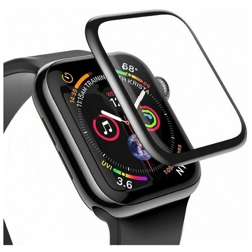 Защитное стекло для Apple Watch series 4\5 40mm (Baseus Full-screen Curved Tempered Film SGAPWA4-G01) (черный)