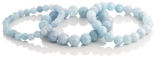Набор браслетов из натурального кварца голубого цвета