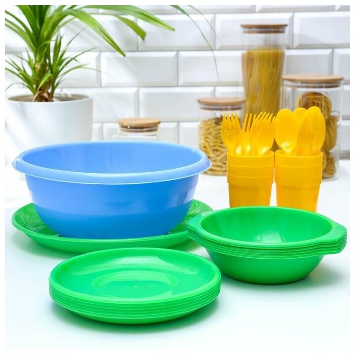 Набор посуды Альт-Пласт «Всегда с собой», на 6 персон, 32 предмета - фотография № 9