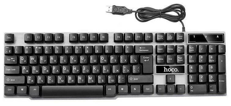 Комплект Клавиатура и Мышь Hoco GM11, проводной, мембранная, 1000 dpi, USB, PC/PS4, 1.5 м 7686821