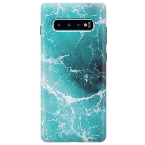 фото Ультратонкий силиконовый чехол-накладка для samsung galaxy s10+ с принтом "лазурный океан" gosso