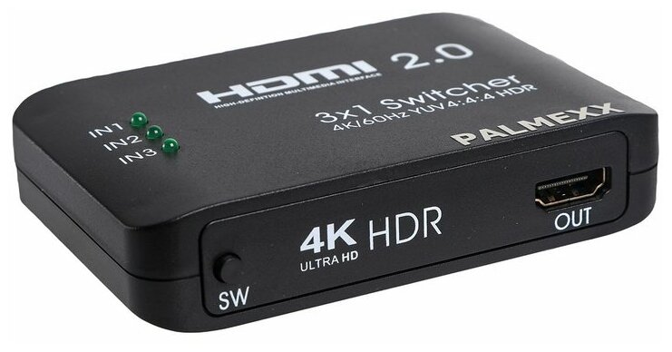 Свитч Palmexx 3HDMI*1HDMI 4K/60Hz YUV 4:4:4 HDR (2160P, 3D, HDMI V2.0)