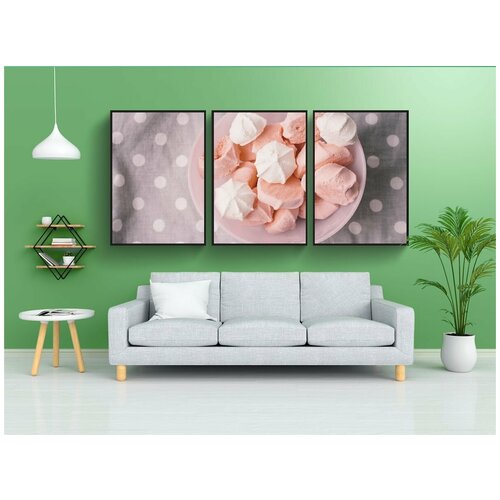 фото Набор модулных постеров для интерьера "безе, конфеты, люксы" 60x90 см. в тубусе, без рамки lotsprints