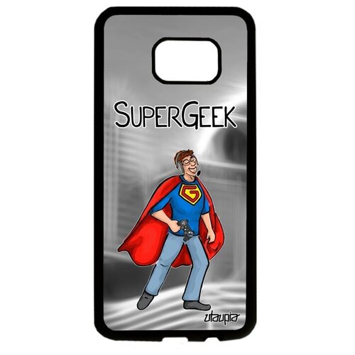 фото Защитный чехол на смартфон // galaxy s7 edge // "супергик" рисунок герой, utaupia, серый