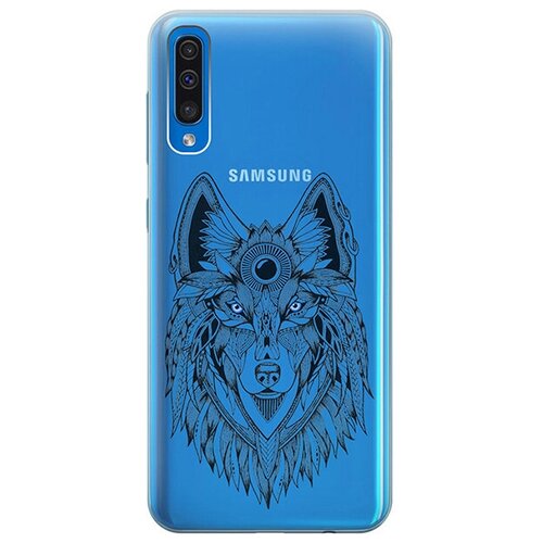 фото Ультратонкий силиконовый чехол-накладка для samsung galaxy a50 с 3d принтом "grand wolf" gosso