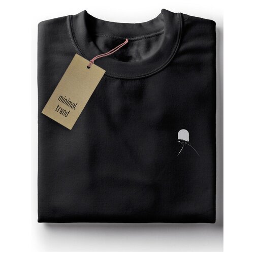 Женская футболка черная, minimal trend, белый на черном - 447