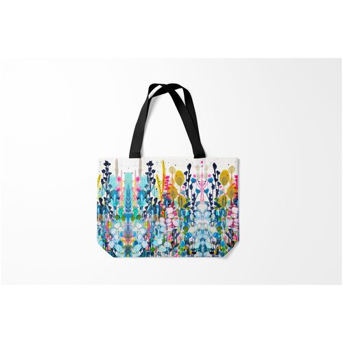 фото Сумка-шоппер / 46х35 см / тренды / цветы watercolor flowers burnettie