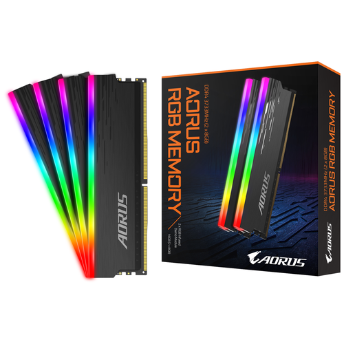 Модуль памяти DDR4 16GB (2*8GB) GIGABYTE GP-ARS16G37D AORUS RGB PC4-29800 3733MHz CL18 радиатор 1.4V RTL