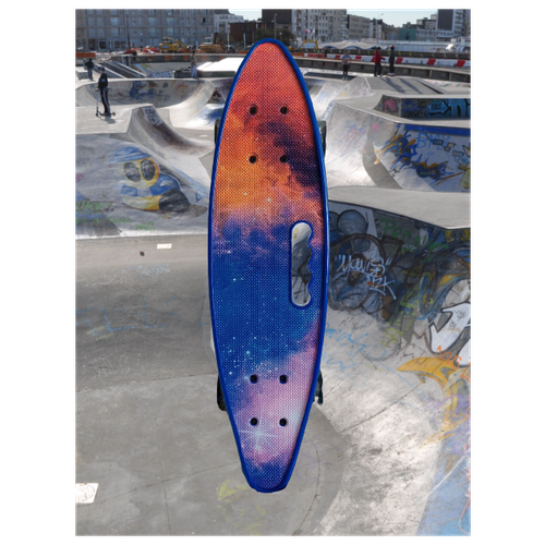 фото Пенни борд со светящимися колесами скейтборд 58х16см для начинающих скейт для детей синий нет бренда