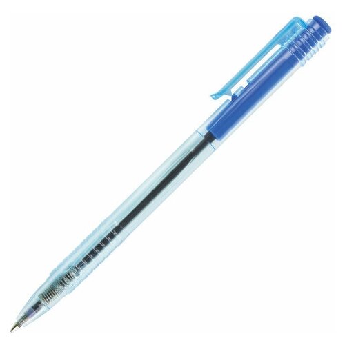 Ручка шариковая масляная автоматическая BRAUBERG Click Blue, синяя, тонированный корпус, узел 1 мм, линия письма 0,5 мм, 142712 (Цена за 50 шт.)