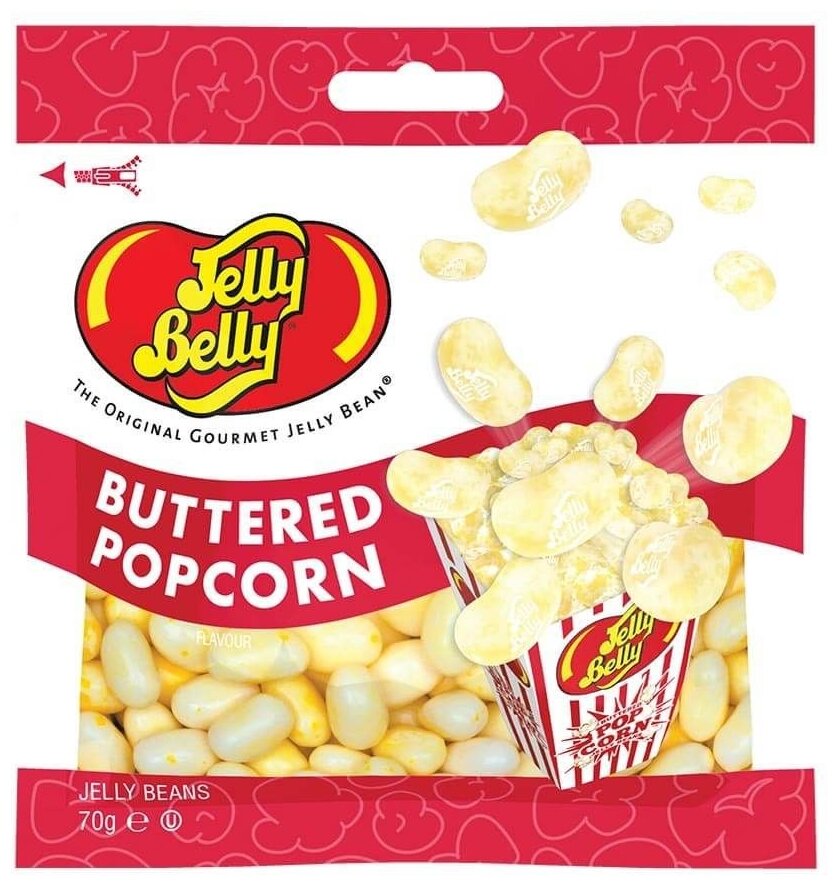 Драже жевательное Jelly Belly, сливочный попкорн, 70 г - фотография № 1