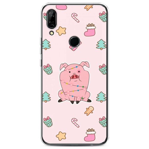 фото Силиконовый чехол "розовая свинка " на huawei p smart z / хуавей п смарт z case place