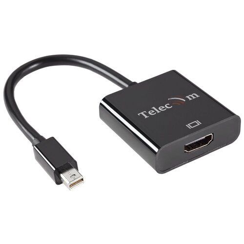 Переходник/адаптер Telecom Mini DisplayPort (M) - HDMI (F) (TA6056), 0.15 м, черный переходник адаптер telecom mini displayport hdmi ta6055 0 2 м белый