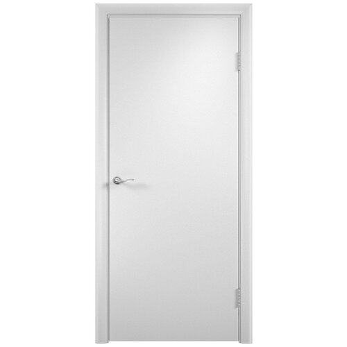 Дверь межкомнатная 820х2036 мм финишпленка белая глухая с притвором с замком