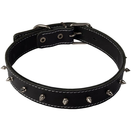 Ошейник для собак Каскад Classic кожа двойной с шипами 45 мм 57 - 66 см (1 шт)