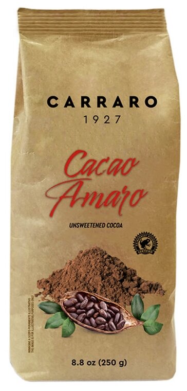 Какао Carraro Cacao Amaro (Какао Амаро), ж/б, 250г - фотография № 3