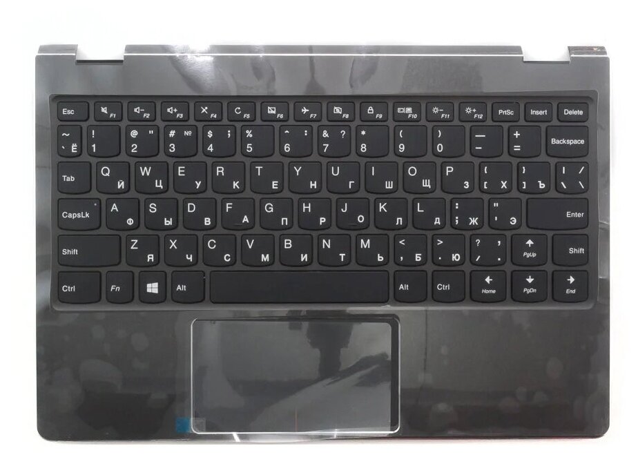 Клавиатура для ноутбука Lenovo Yoga 710-11 черная с черным топкейсом 5670₽