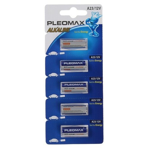 Батарейка алкалиновая Pleomax, A23 (MN21)-5BL, 12В, блистер, 5 шт.