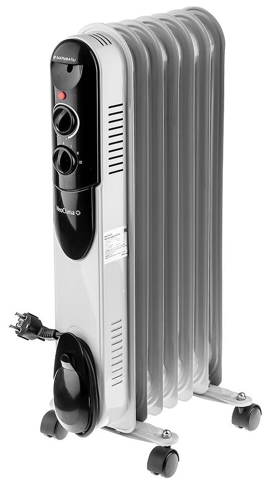 Масляный радиатор Neoclima, 7 секций, 1.5 кВт, NC 9307