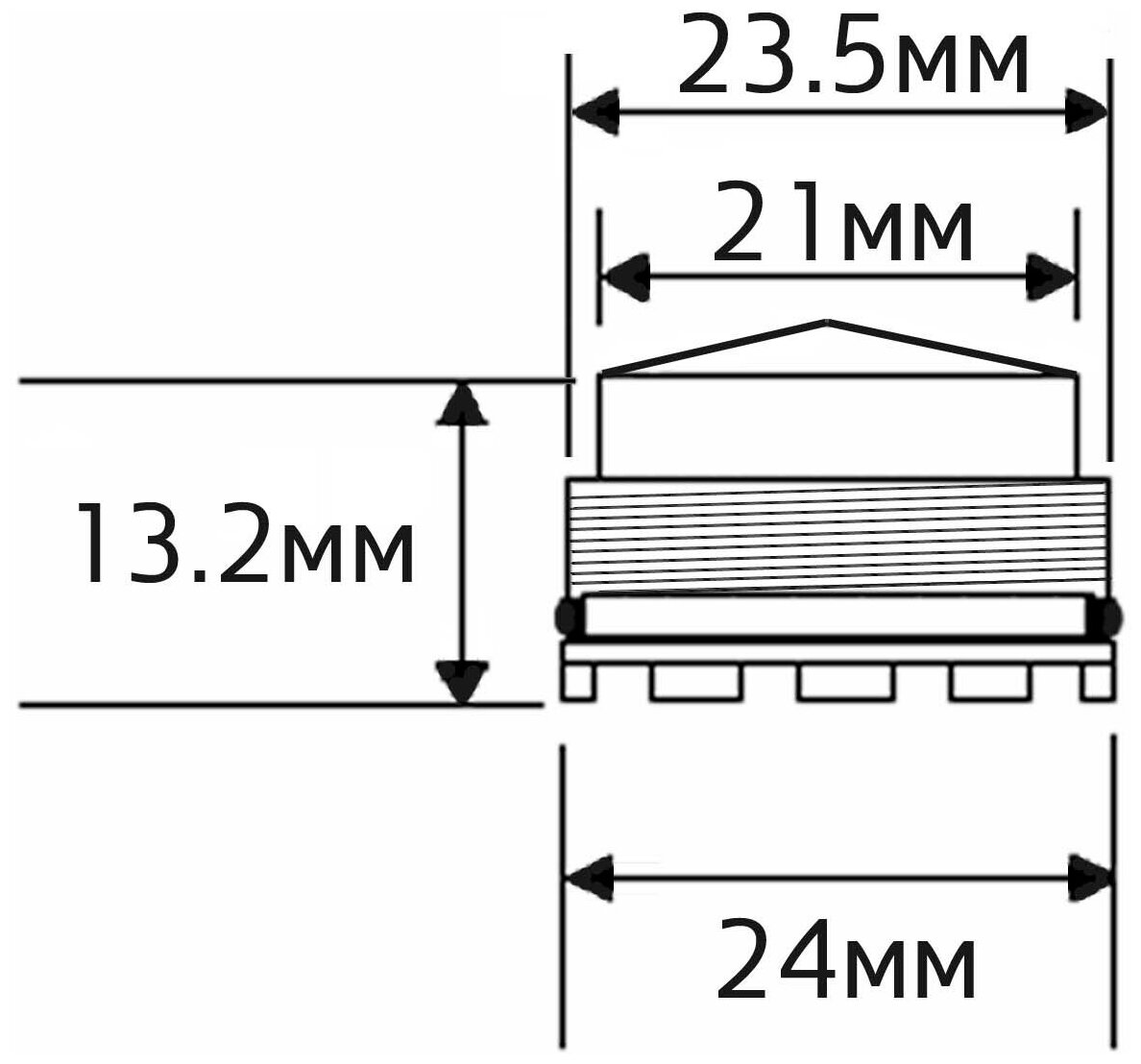 Бескорпусный аэратор с резьбой 23,5мм (6л/мин, Grohe, IKEA)
