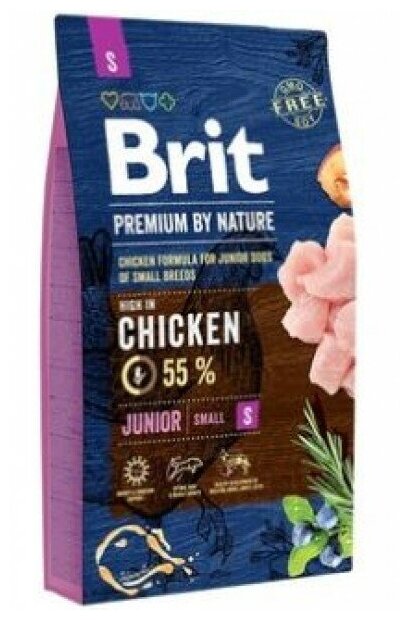 Brit Premium Корм для щенков и молодых собак мелких пород с курицей 3 кг