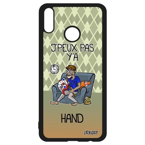 фото Противоударный чехол на смартфон // honor 8x // "не могу - смотрю гандбол!" рисунок повод, utaupia, зеленый